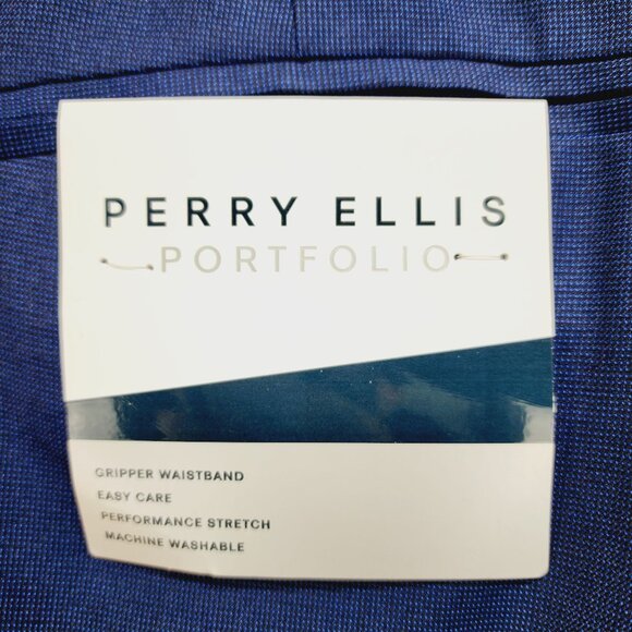 Perry Ellis Mens Portfolio Navy Slim Fit Dress Pants Size 38x30 New - Picture 14 of 14